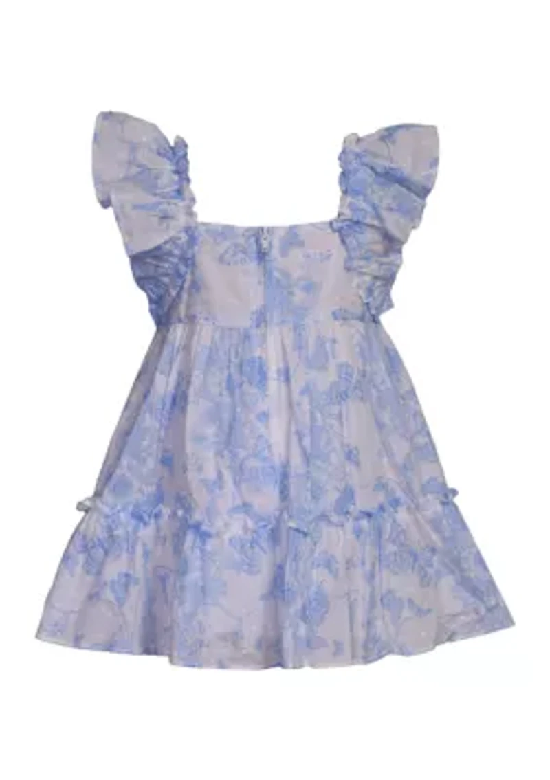 Baby Girls Toile Dress with Headband
