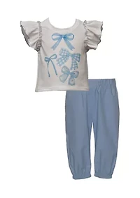 Baby Girls Bow Top and Cargo Pant Set