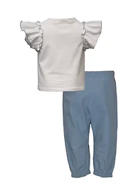 Baby Girls Bow Top and Cargo Pant Set