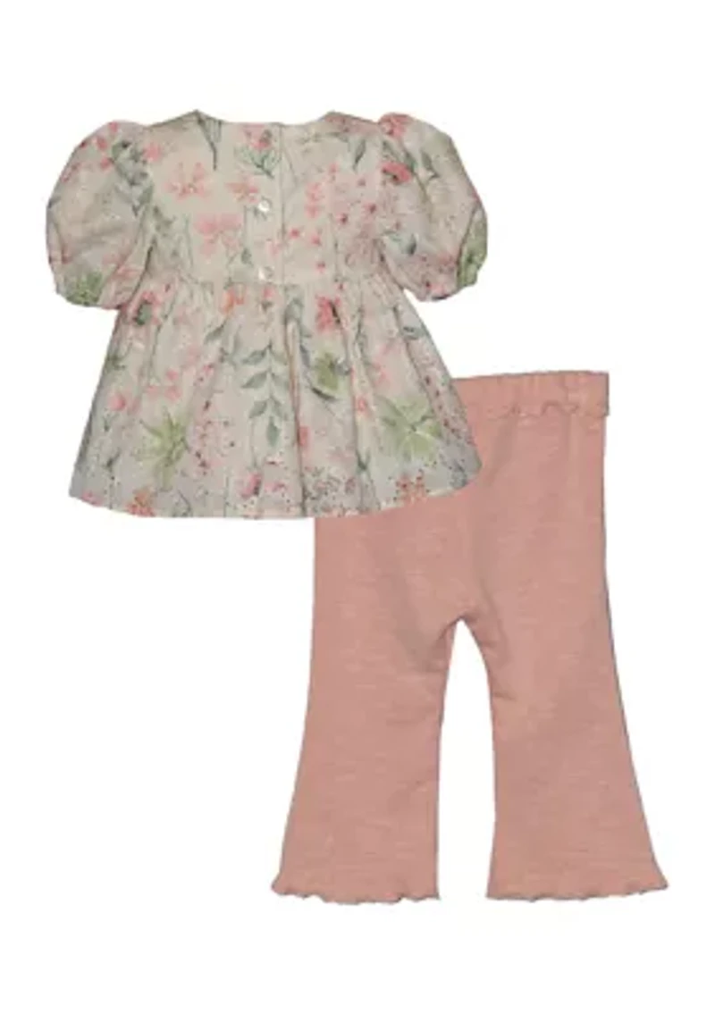 Baby Girls Eyelet Legging and Ribbed Top Set