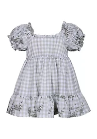 Toddler Girls Short Sleeve Smocked Embroidered Peasant Dress
