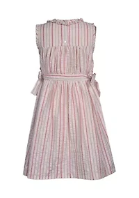 Toddler Girls Sleeveless Seersucker Stripe Smocked Dress