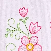 Toddler Girls Scallop Hem Set with Flower Appliqué