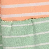Toddler Girls Sleeveless Striped Color Block Tiered Dress