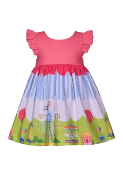 Toddler Girls Flutter Sleeve Carnival Dress