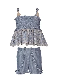 Toddler Girls Two Piece Smocked Set