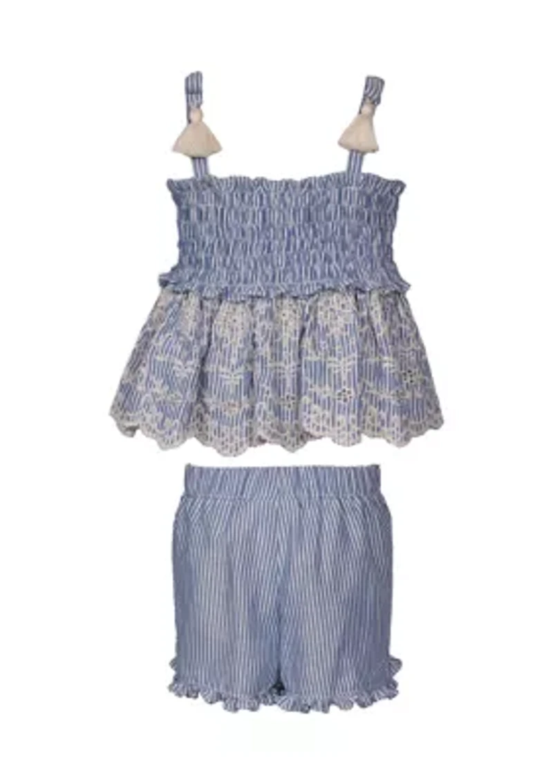Toddler Girls Two Piece Smocked Set