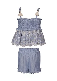Toddler Girls Two Piece Smocked Set