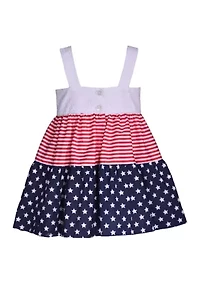 Toddler Girls Sleeveless Bow Americana Dress