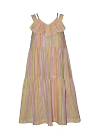 Toddler Girls Tiered Striped Dress