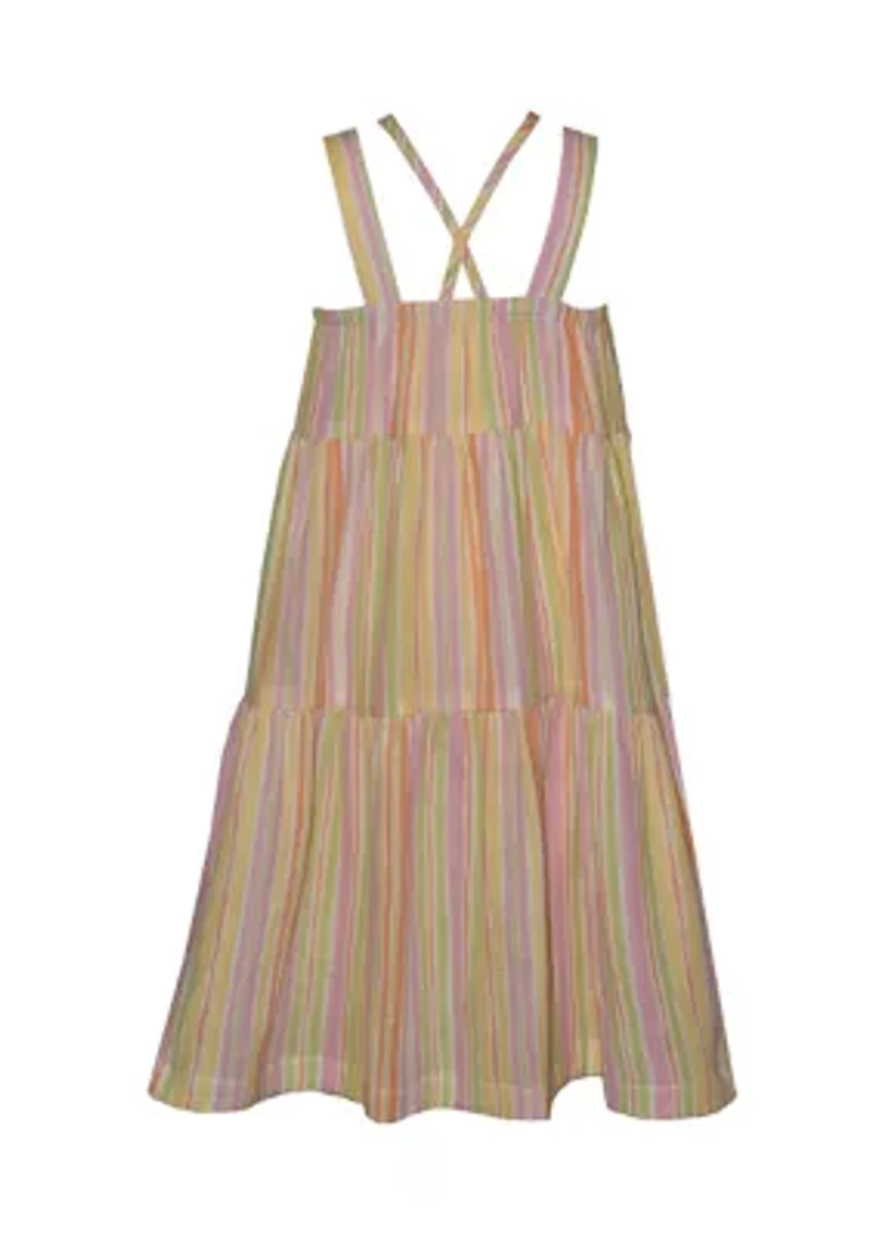 Toddler Girls Tiered Striped Dress
