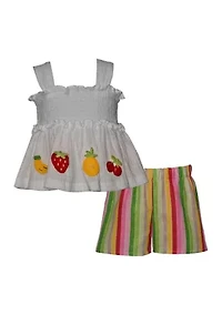 Toddler Girls Fruit Top and Shorts Set