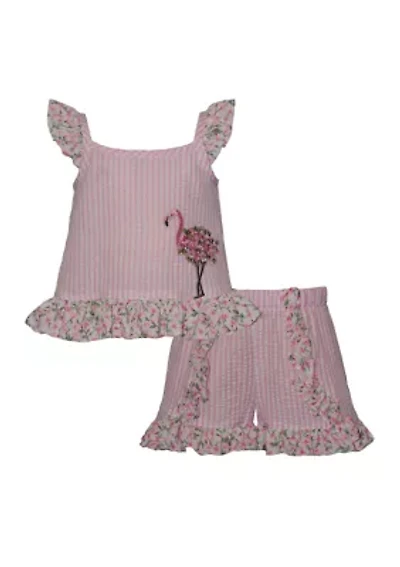 Toddler Girls Flamingo Top an Shorts Set