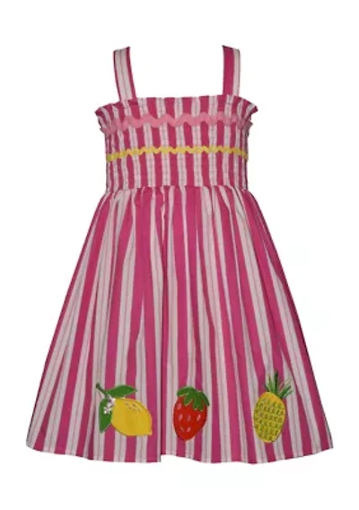 Toddler Girls Striped Fruit Dress