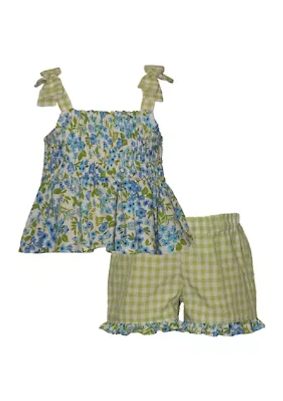 Toddler Girls Floral Shorts Set