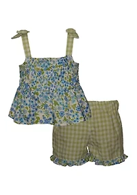 Toddler Girls Floral Shorts Set