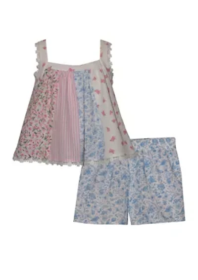 Toddler Girls Multimedia Top and Shorts Set
