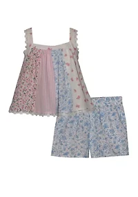 Toddler Girls Multimedia Top and Shorts Set