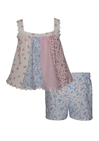 Toddler Girls Multimedia Top and Shorts Set