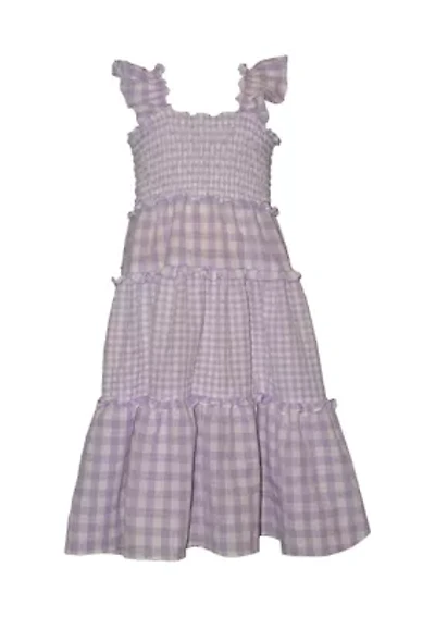 Toddler Girls Tiered Seersucker Dress