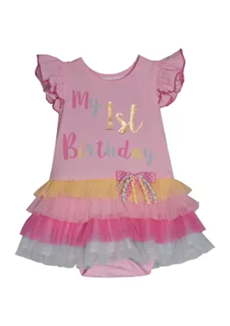 Baby Girls First Birthday Bubble Dress