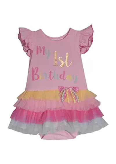 Baby Girls First Birthday Bubble Dress