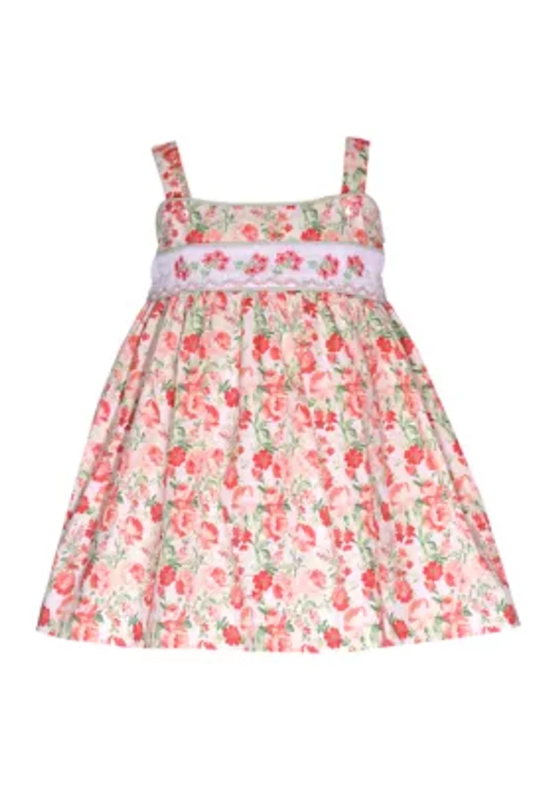 Baby Girls Sleeveless Floral Printed Dress
