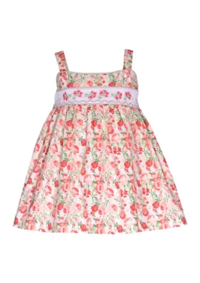 Baby Girls Sleeveless Floral Printed Dress
