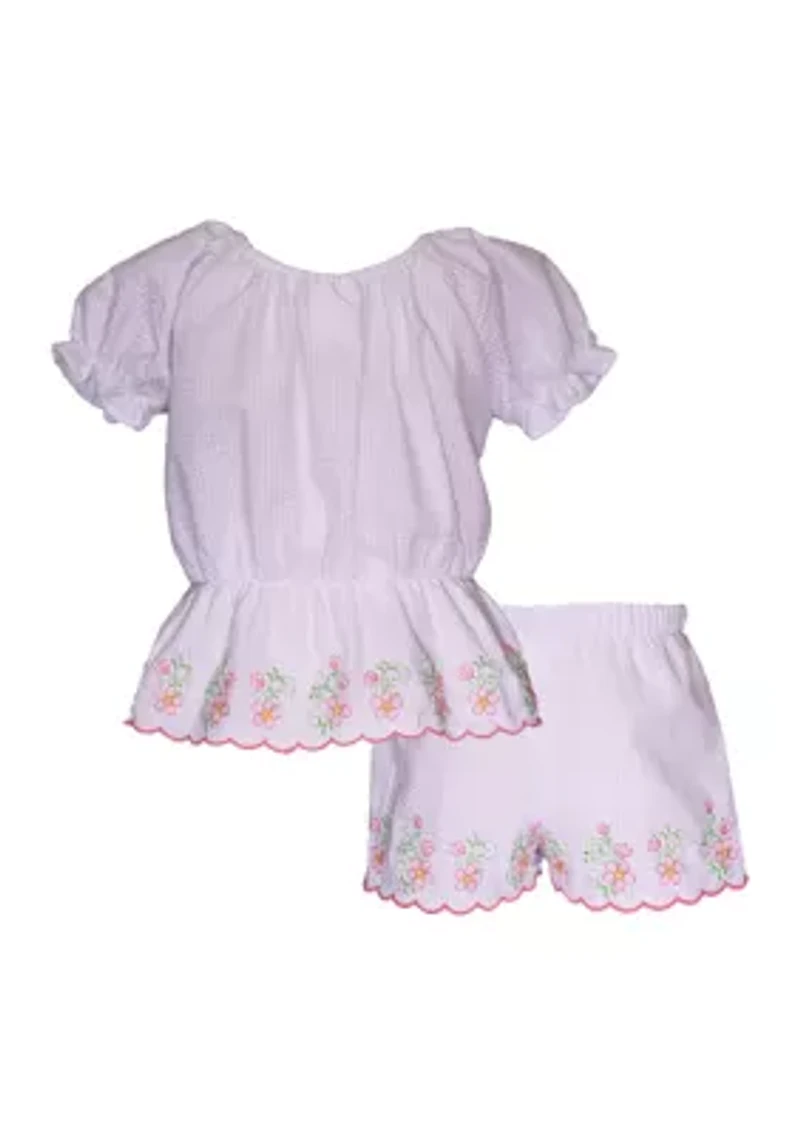 Baby Girls Scalloped Hem Shorts Set