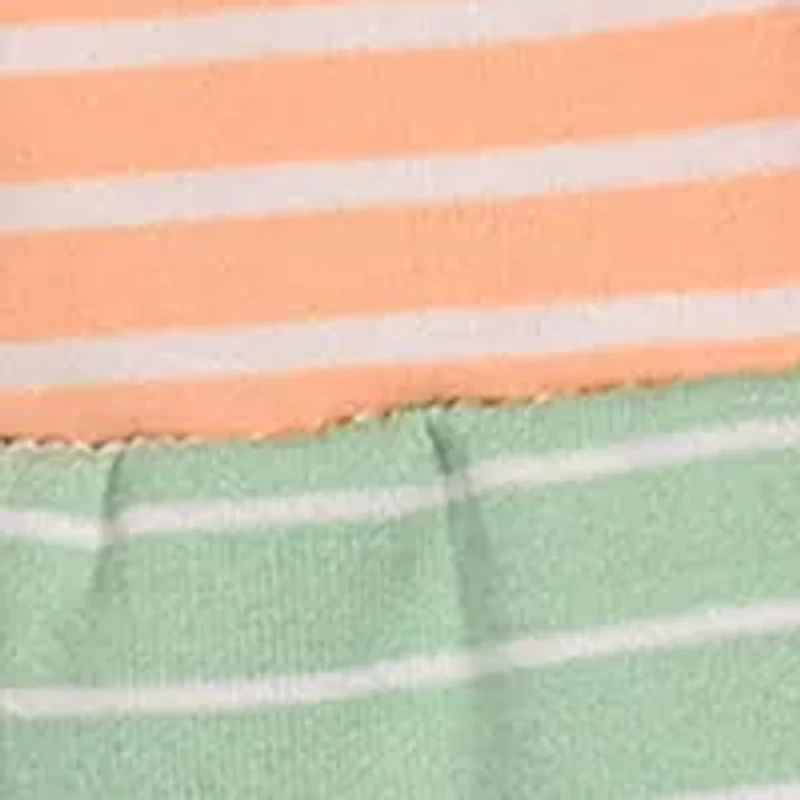 Baby Girls Sleeveless Stripe Color Blocked Tiered Dress