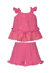 Baby Girls Two Piece Gauze Set