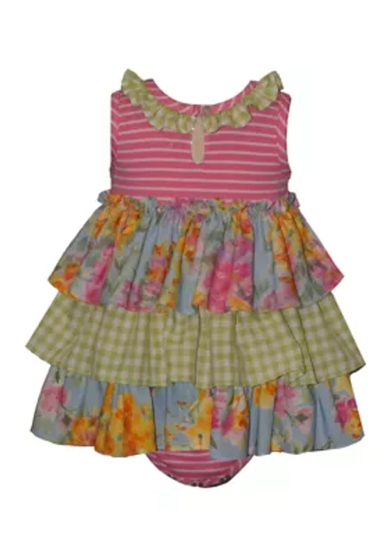 Baby GirlsTiered Mixed Media Dress