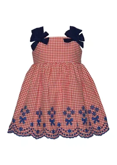 Baby Girls Sleeveless Embroidered Americana Dress