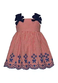 Baby Girls Sleeveless Embroidered Americana Dress