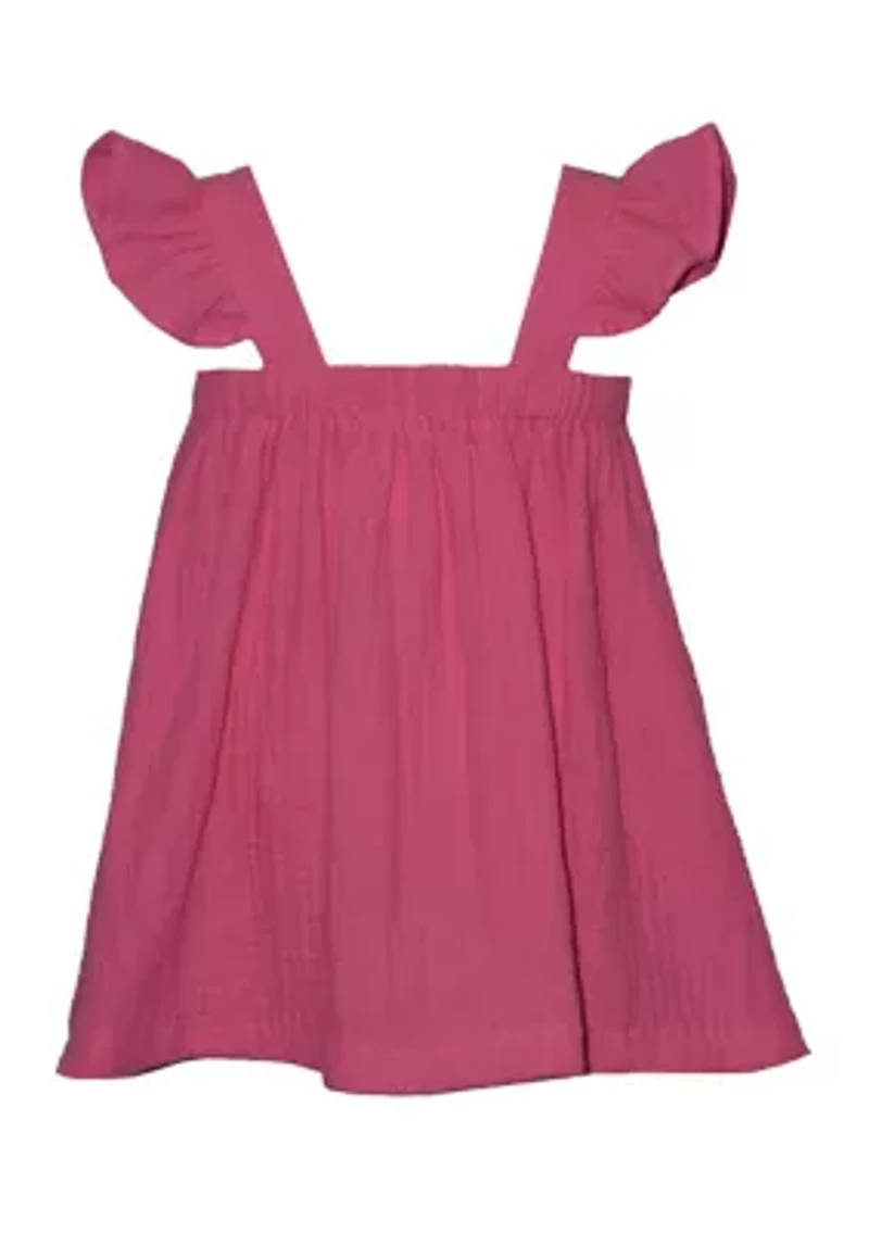 Baby Girls Flutter Sleeve Crochet Dress