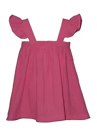 Baby Girls Flutter Sleeve Crochet Dress