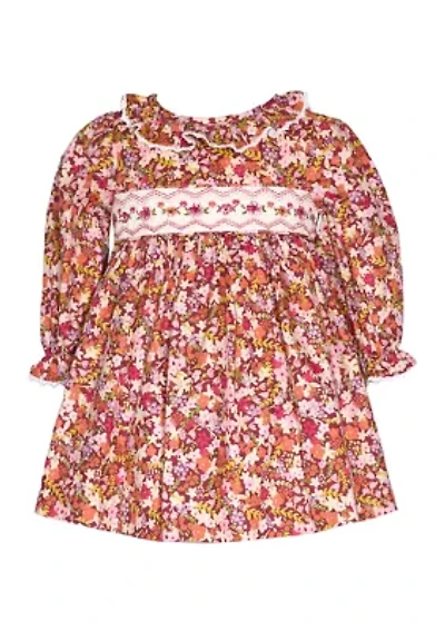 Toddler Girls Embroidered Smocked Floral Dress