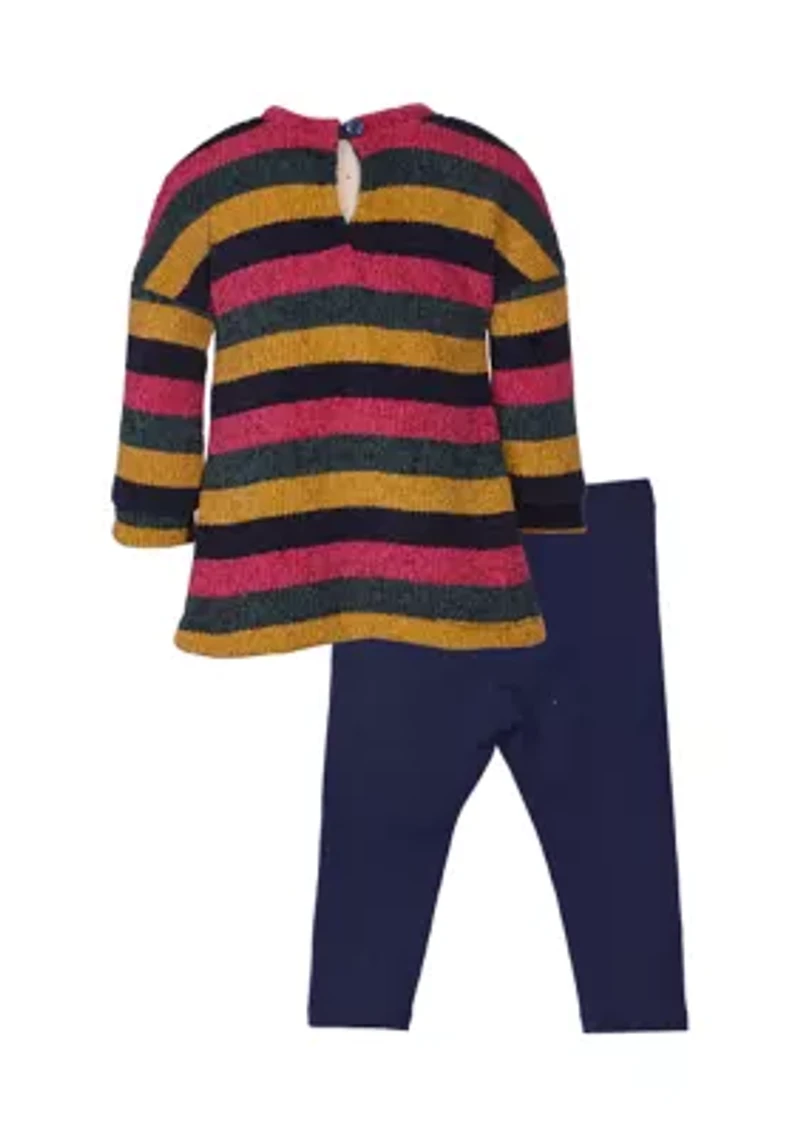 Toddler Girls Chenille Top and Leggings Set