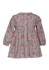 Toddler Girls Long Sleeve Floral Smocked Dress