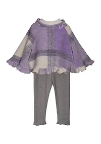 Toddler Girls 3-Piece Poncho Set
