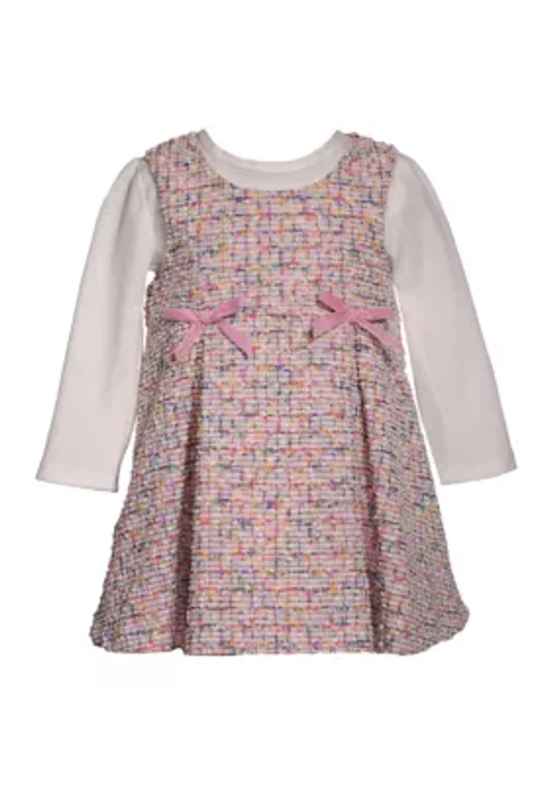 Toddler Girls Bouclé Jumper Dress Set