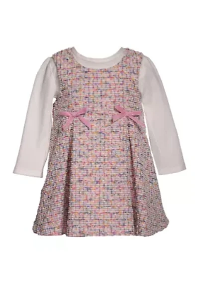 Toddler Girls Bouclé Jumper Dress Set