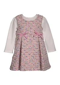 Toddler Girls Bouclé Jumper Dress Set