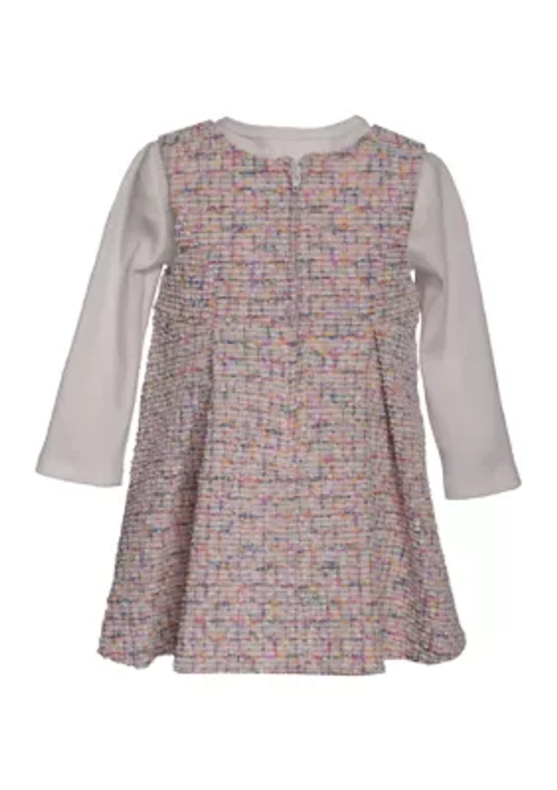 Toddler Girls Bouclé Jumper Dress Set
