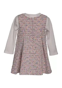 Toddler Girls Bouclé Jumper Dress Set