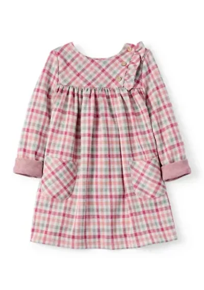 Toddler Girls Long Sleeve Plaid Dress