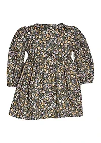 Baby Girls Floral Printed Twill Dress