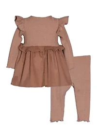 Toddler Girls Ribbed Knit Leggings Set