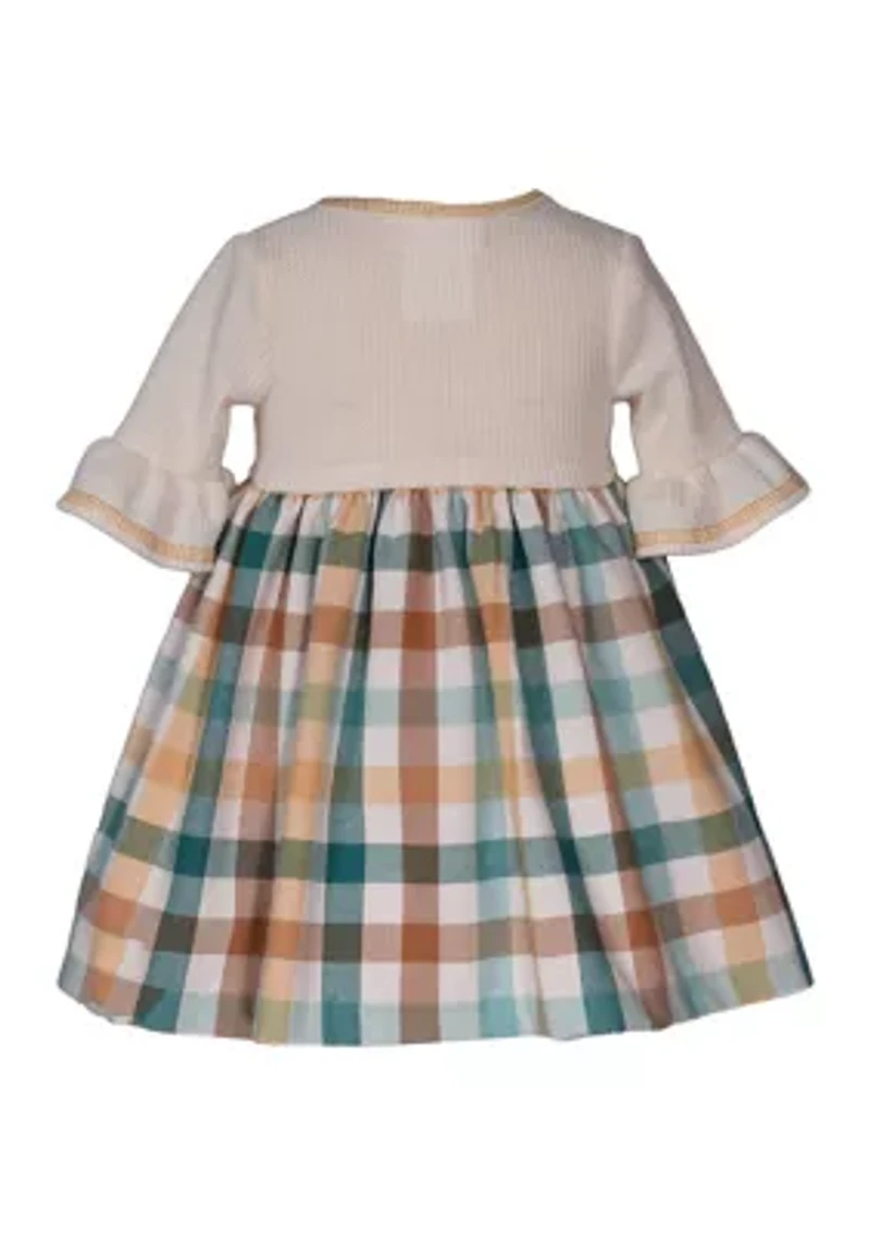 Baby Girls Flannel Plaid Printed Dress