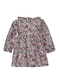 Baby Girls Ruffle Floral Printed Smocked Dress
